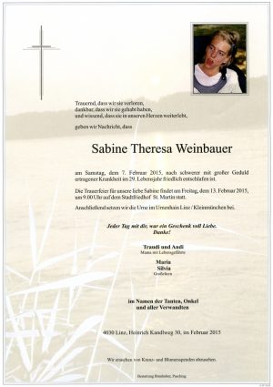 Portrait von Sabine Theresa Weinbauer
