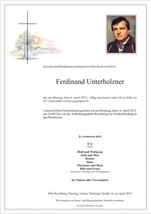 Portrait von Ferdinand Unterholzner