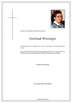 Portrait von Gertraud Wiesinger