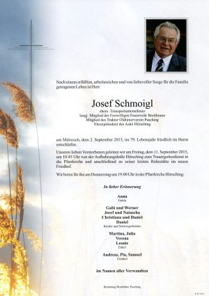 Portrait von Josef Schmoigl
