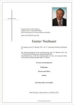 Portrait von Gustav Neubauer