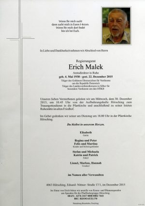 Portrait von Erich Malek