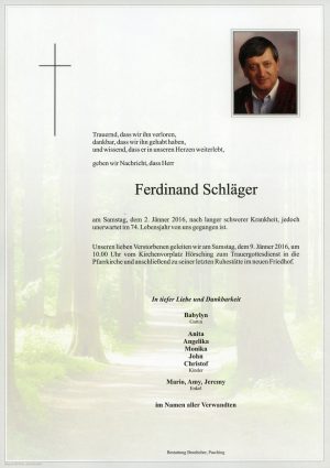 Portrait von Ferdinand Schläger