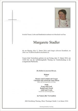 Portrait von Margarete Stadler