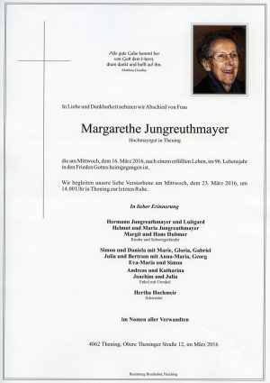 Portrait von Margarethe Jungreuthmayer