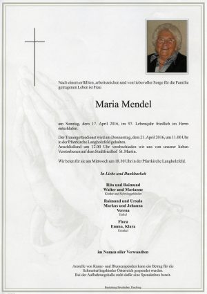Portrait von Maria Mendel