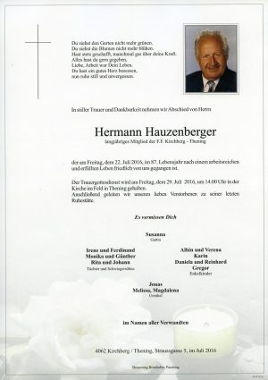 Portrait von Hermann Hauzenberger