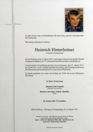 Portrait von Heinrich Hinterleitner