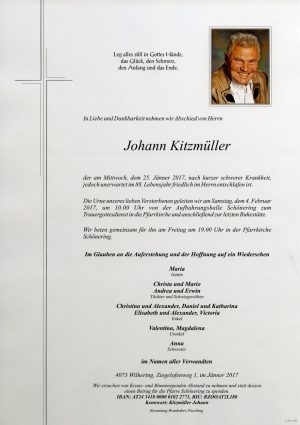 Portrait von Johann Kitzmüller