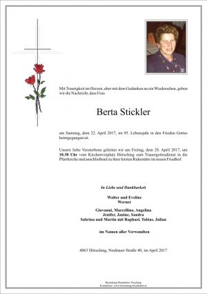 Portrait von Berta Stickler