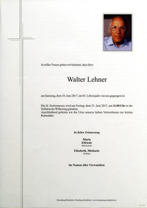 Portrait von Walter Lehner