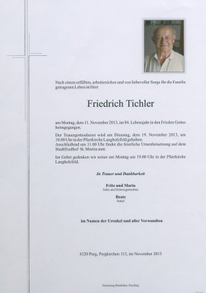 Portrait von Friedrich Tichler