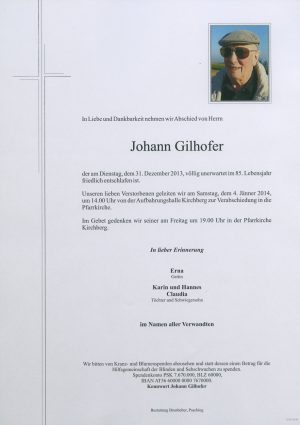 Portrait von Johann Gilhofer