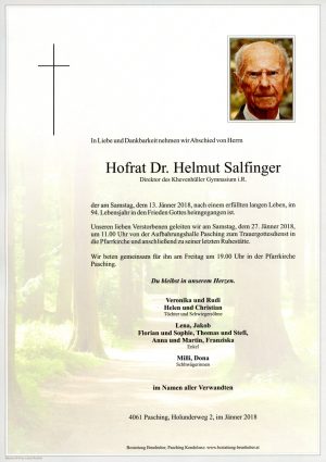 Portrait von Dr. Helmut Salfinger