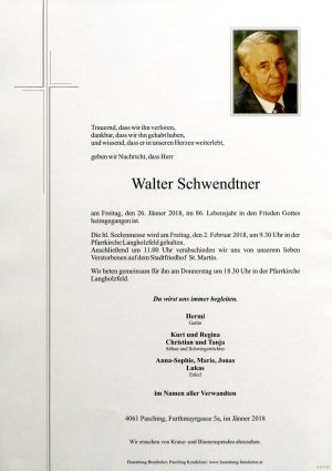 Portrait von Walter Schwendtner