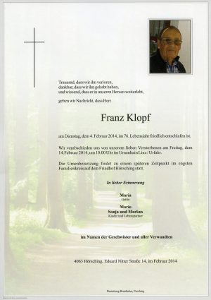 Portrait von Franz Klopf