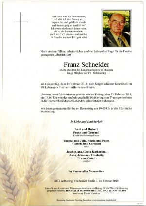 Portrait von Franz Schneider