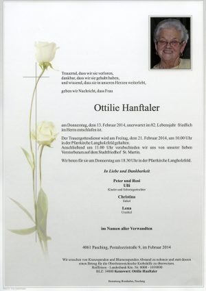 Portrait von Ottilie Hanftaler