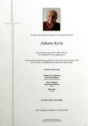 Portrait von Johann Kyris