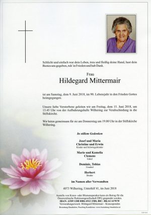 Portrait von Hildegard Mittermair