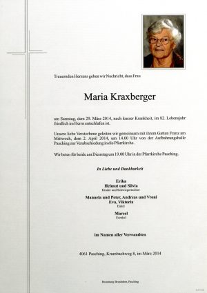 Portrait von Maria Kraxberger