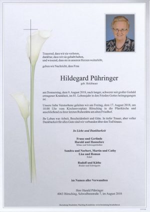 Portrait von Pühringer Hildegard
