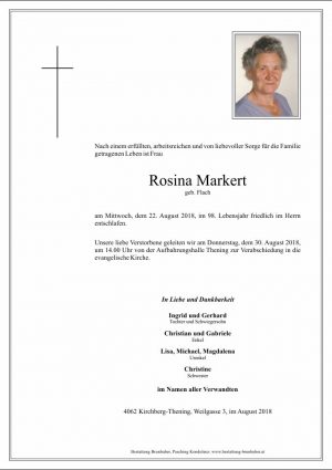 Portrait von Rosina Markert