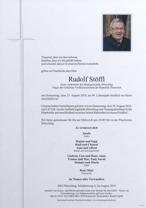 Portrait von Rudolf Stöffl