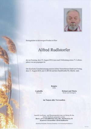 Portrait von Alfred Rudlstorfer