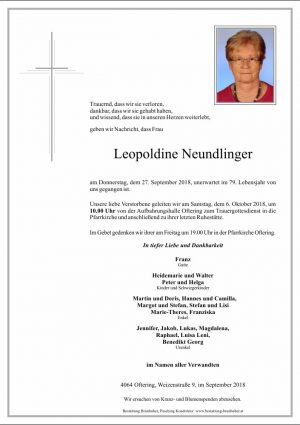 Portrait von Leopoldine Neundlinger