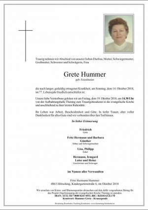 Portrait von Grete Hummer