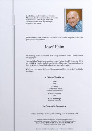 Portrait von Josef Haim