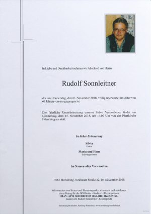 Portrait von Rudolf Sonnleitner