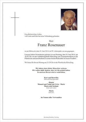 Portrait von Franz Rosenauer