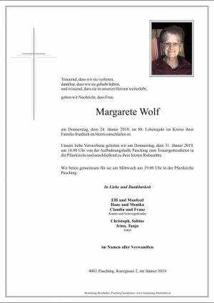 Portrait von Margarete Wolf