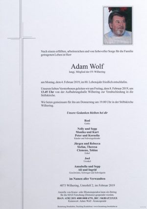 Portrait von Adam Wolf
