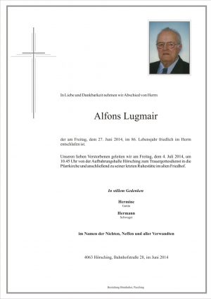 Portrait von Alfons Lugmair