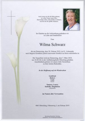 Portrait von Wilma Schwarz
