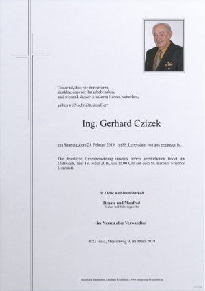 Portrait von Ing. Gerhard Czizek