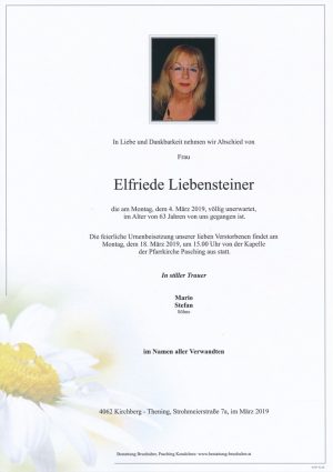 Portrait von Elfriede Liebensteiner