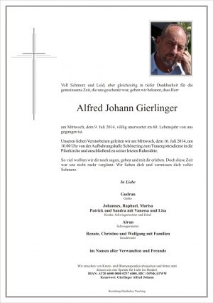 Portrait von Alfred Johann Gierlinger