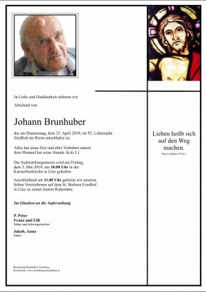 Portrait von Johann Brunhuber
