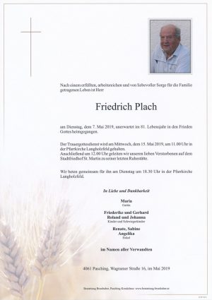 Portrait von Friedrich Plach