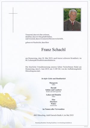 Portrait von Franz Schachl