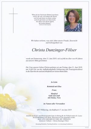 Portrait von Christa Dunzinger-Fölser