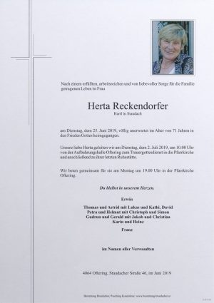Portrait von Herta Reckendorfer