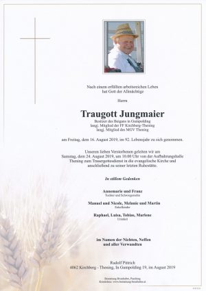 Portrait von Traugott Jungmaier