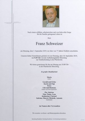 Portrait von Franz Schweizer