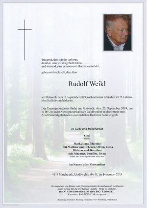 Portrait von Rudolf Weikl