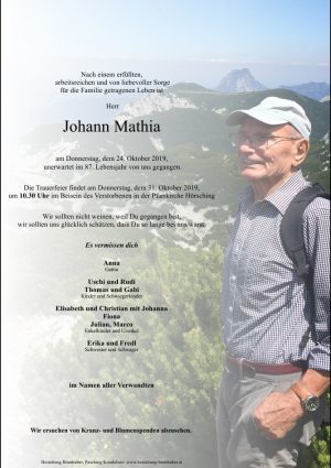 Portrait von Johann Mathia